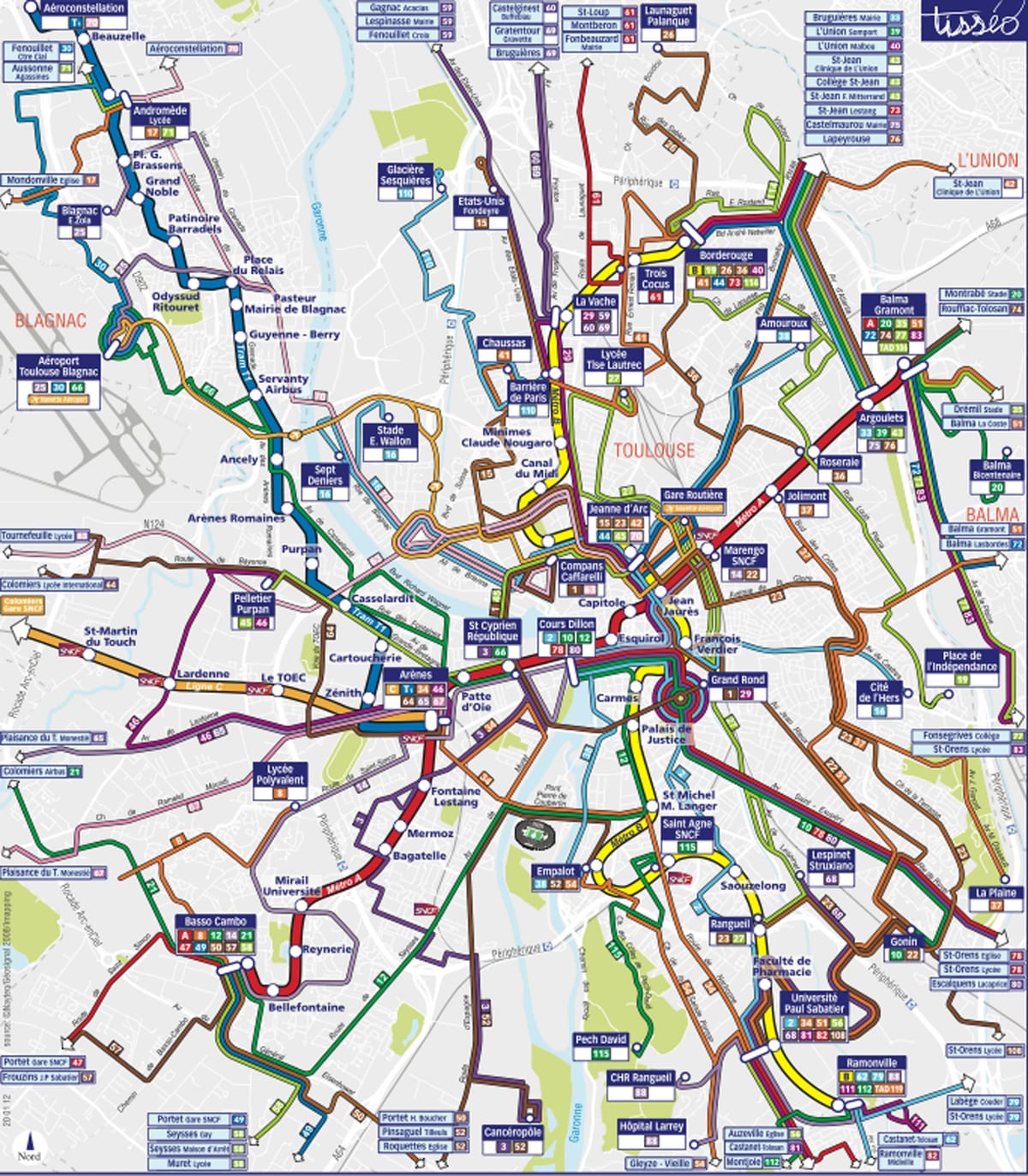图卢兹巴士路线图